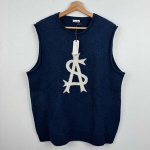 NWT Steven Alan Men Deep Blue Sweater Vest Size Large